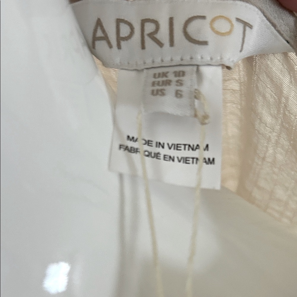 Apricot Vertical Ruffle Shimmer Slub Shirt NWT - Picture 8 of 10